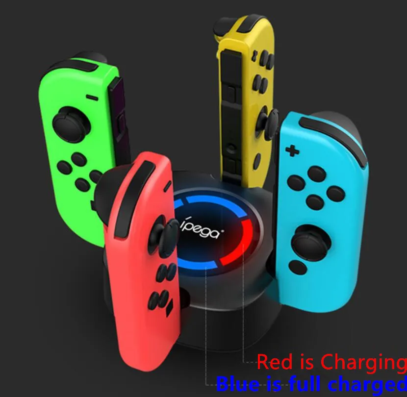 Зарядная Станция для переключателя NS Joy-con контроллеры светодиодный 4 в 1 Подставка для зарядного устройства для защиты от избыточного заряда