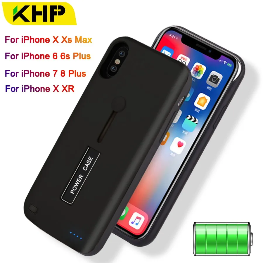Battery Charger Case For iPhone 6 6s 7 8 Plus 3500mAh/4000mAh/5000mAh Powerbank Case For iPhone X XR Xs Battery Charging Case