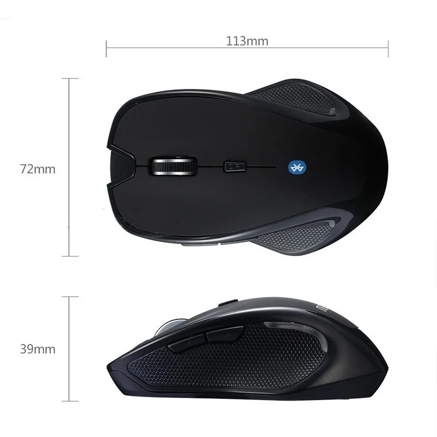 Wireless mouse 1600DPI 6 Buttons Adjustable Receiver Optical Computer Mouse BT 5.2 Ergonomic Mice For mi pad 4 gaming mouse for large hands