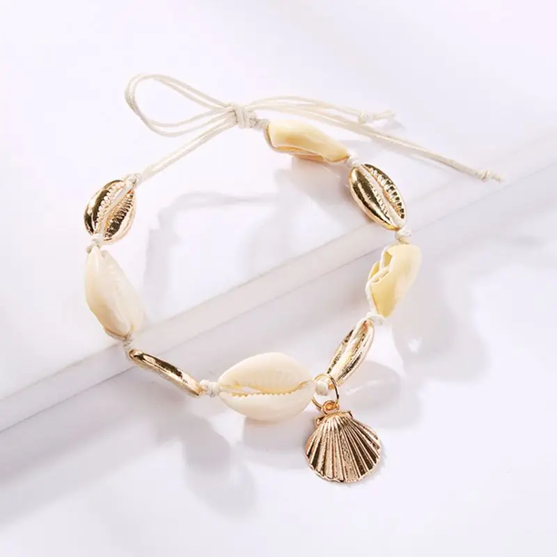 

Ankle Chain Anklet Charms Beach Fashion Handmade Shell Pendant Conch Decoration Adjustable Women Barefoot Decor Jewelry Gifts