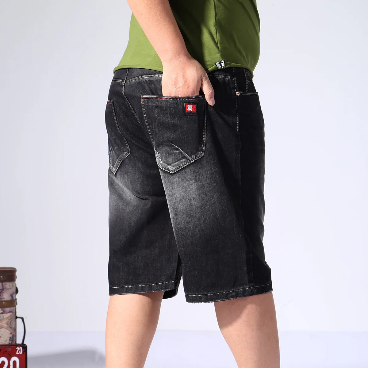 Джинсовые шорты больших размеров 5XL 7xl 9xl плюс свободные Vogue Бермуды мужские горячие мужские высотой до колена ковбойские короткие брюки повседневные мужские шорты джинсовые