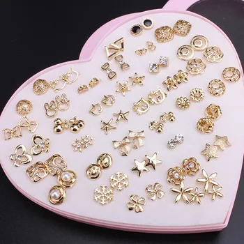 

wholesale Fashion gold Random multi style Girls Earring jewelry Girls Pearl Shining ear Jewelry Stud Earrings Women Girls Gift