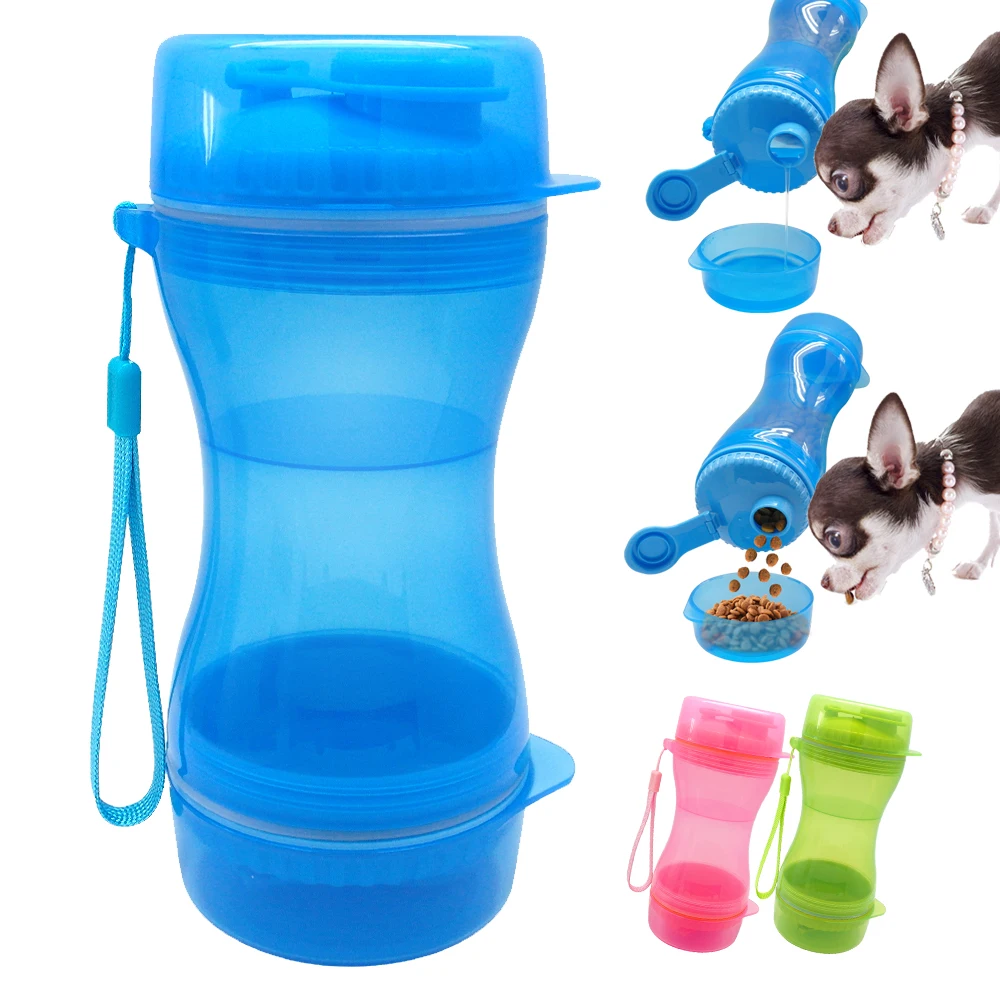 

Dog Water Bottle for Walking Pet Food Container 2 in 1 Dog Water Food Bowl Travel Dog Water Dispenser Pet Accessories