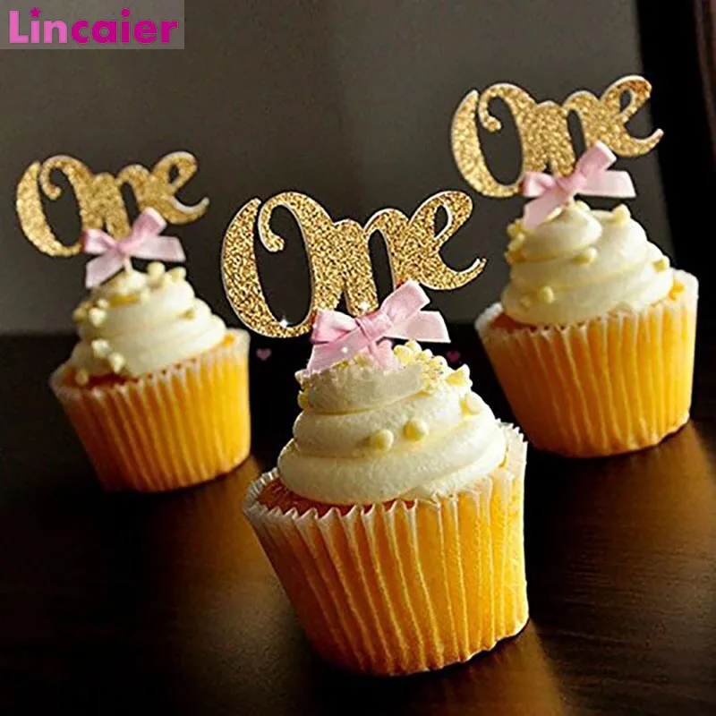 NUMBER 1 Gold Glitter Cake Topper 1 Birthday Party 1st First Toppers Cupcake 