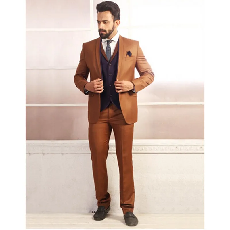 groomsmen brown suits