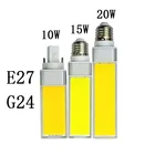 <+> Светодиодные лампы 10W 15W 20W E27 G24 Кукурузный светильник SMD COB Белый теплый белый прожектор 18 ★