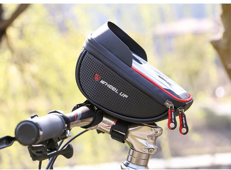 WHEEL UP Bicycle Bag Waterproof MTB Road Bike Bag 6'' Touch Screen Phone Case Cycling Top Frame Handlebar Bag Bike Accessories