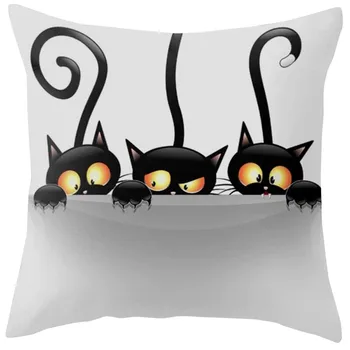 

Cute Cartoon Pattern Pillowcase Cat Pillow Case Married Couples Kitten Cushions Cover Outdoor Chair Cushions Wholesale F250