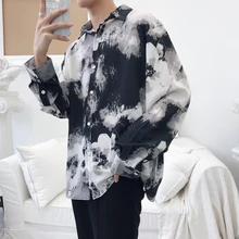 Роскошная рубашка с цветочным принтом Мужская с длинным рукавом Camisa Masculina Корейская одежда Женская сорочка Homme мужские повседневные уличные рубашки