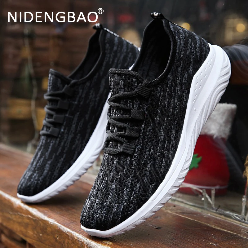 

Running Shoes for Men Outdoor Breathable Mesh Light Sneakers Comfortable Solid Athletic Footwear Walking Shoes jogging Black