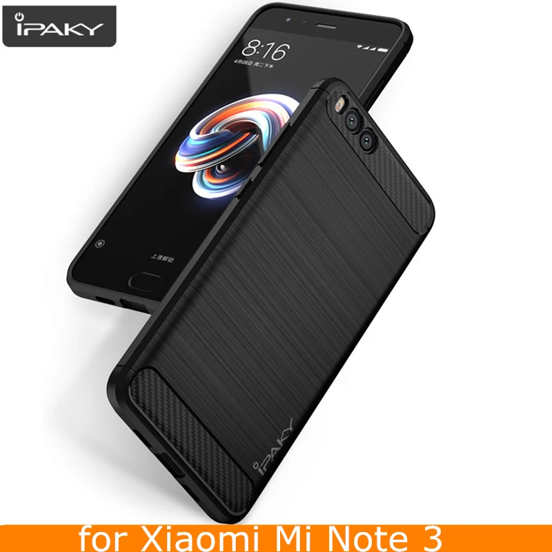 

for Xiaomi Mi Note 3 Case Original IPAKY Silicone Carbon Fiber Hybrid Protective Cover for Xiaomi Mi Note 3 Case cover