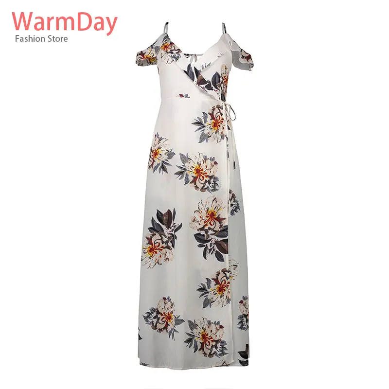 Warmday Лето 2019 г. пляжные для женщин Белый Элегантный вечерние Party club цветочный