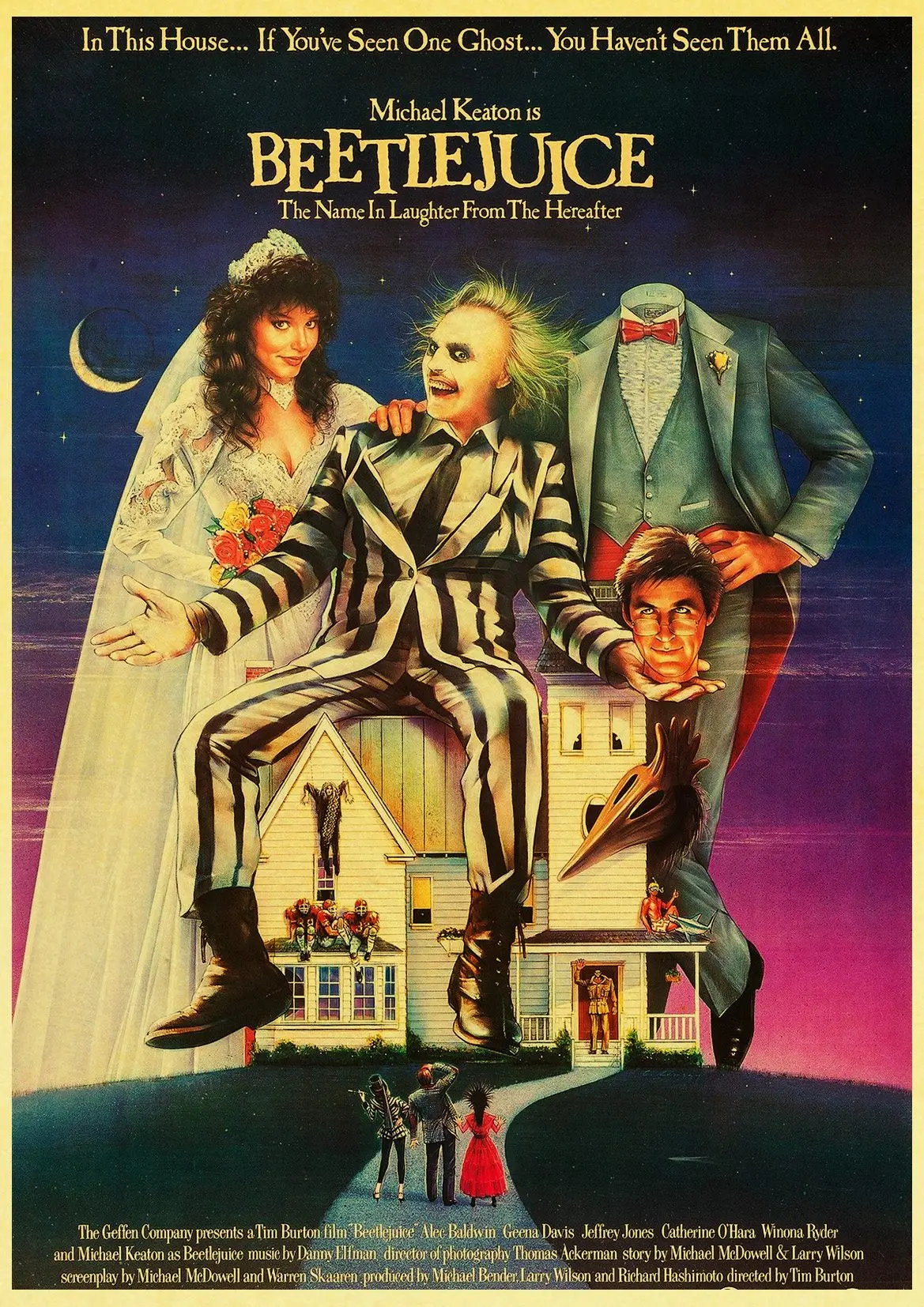 Фильм ужасов Beetlejuice Ретро плакат Стикеры из крафтовой бумаги украшение дома стикер на стену