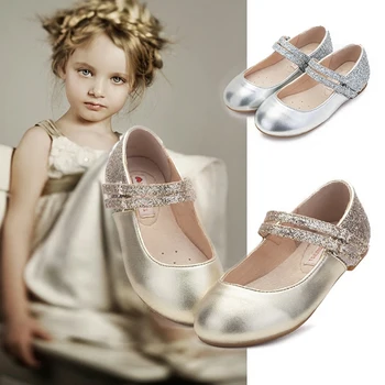 

2018 Summer Simple Design Girls PU Leather Beautiful Elegant Shoes Princess Children Shoes Soft Sole Flat Princess Sandals