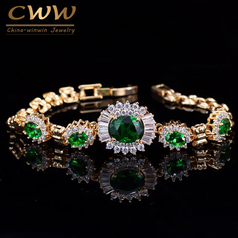 Элегантные африканские нигерийские ювелирные изделия cwwzircon зеленый CZ кристалл