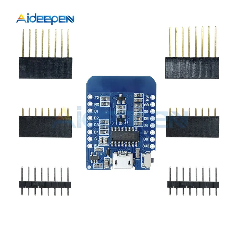 Мини ESP8266 ESP-12 ESP-12F CH340G CH340 V2 Micro USB WeMos D1 wifi макетная плата модуль 3,3 В с контактами на ESP-8266EX