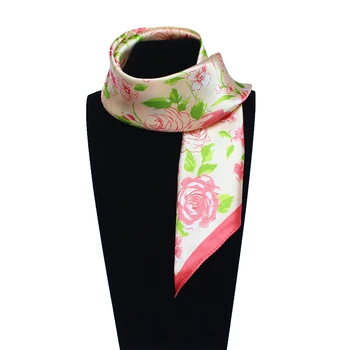 

60cm*60cm Women 2017 New Fashion Imitated Silk Korea and Japan Shivering Small Flower Printed Office Lady Square Scarf Hot Sale
