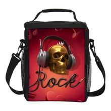 VEEVANV New Arrival Printing Insulated Lunch Box For Kids Skull Lunch Bags For Women Space Bolsa