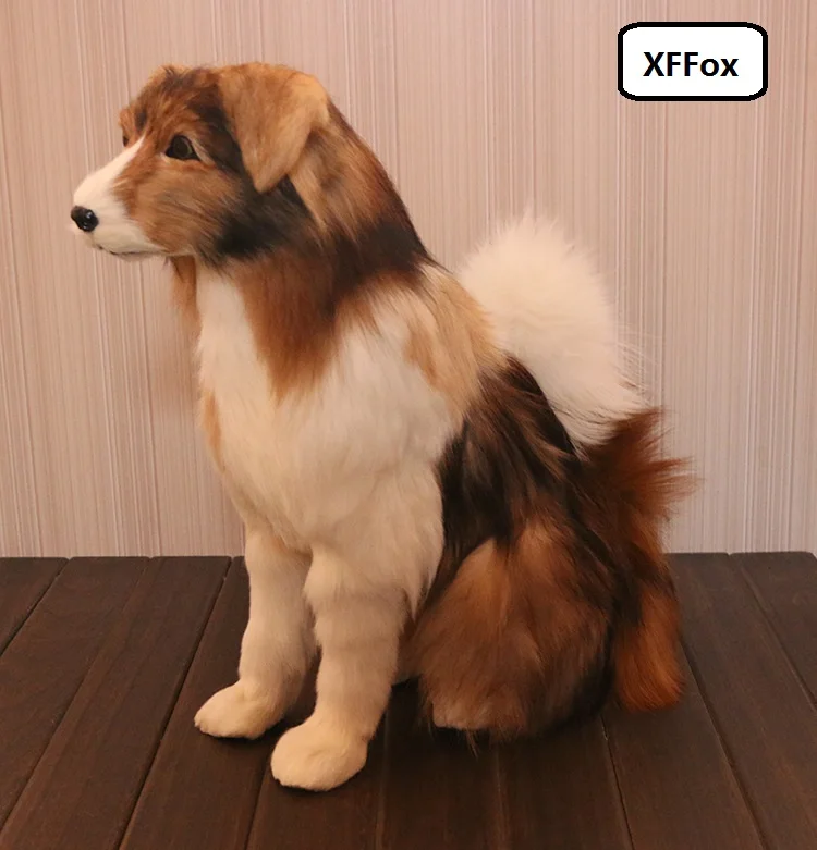 

new simulation shepherd dog model polyethylene&furs big sitting dog gift about 46x43cm xf0745