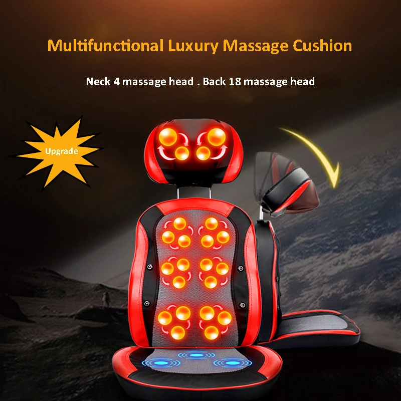 

NEW Electric Heating Back Massager 5D Vibra Cervical Massage Device Multifunction Pillow Neck Household Full-body Massage Chair