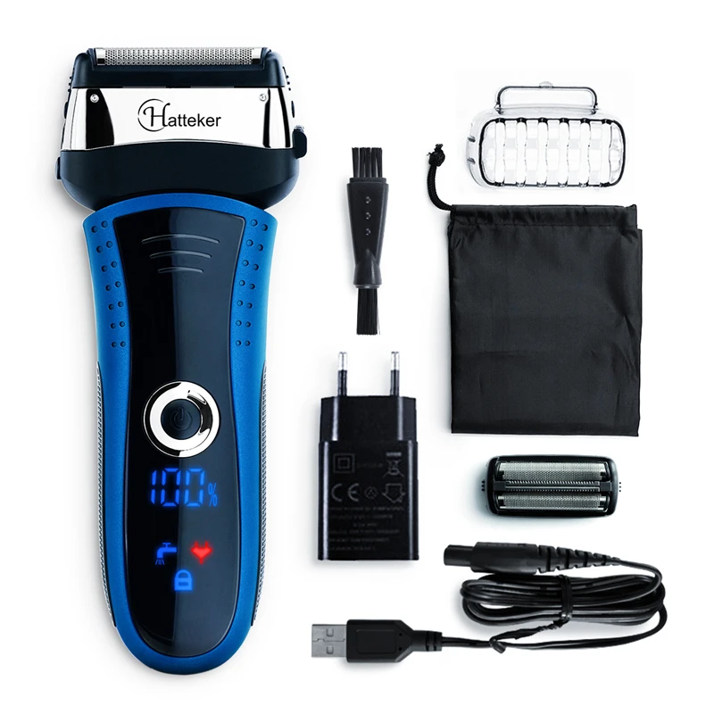 

HATTEKER High quality Electric Shaver USB Charging Razor for Men Rechargeable Waterproof Shaving Machine Gift for Men afeitadora