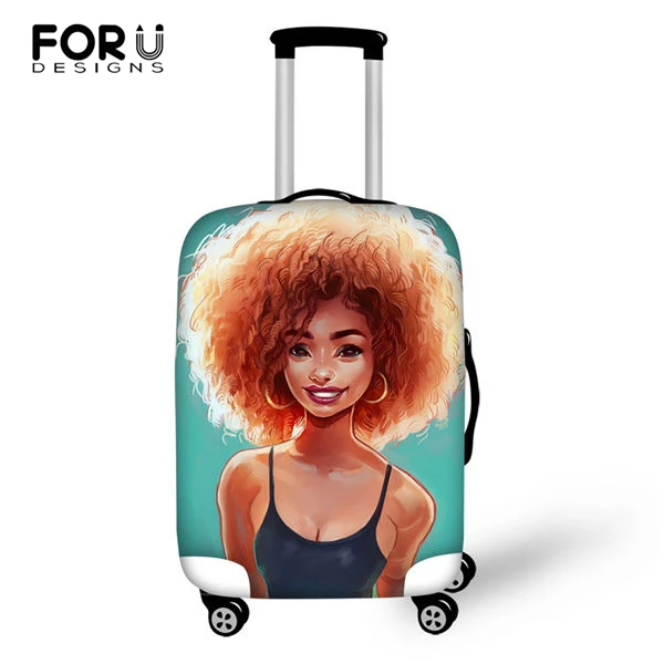 Forudesigns туристический багажный чехол для путешествий, чемодан S/M/L, аксессуары для путешествий, только чехол для девочек в африканском стиле, дизайнерский чемодан с принтами - Цвет: CDWX944LMS