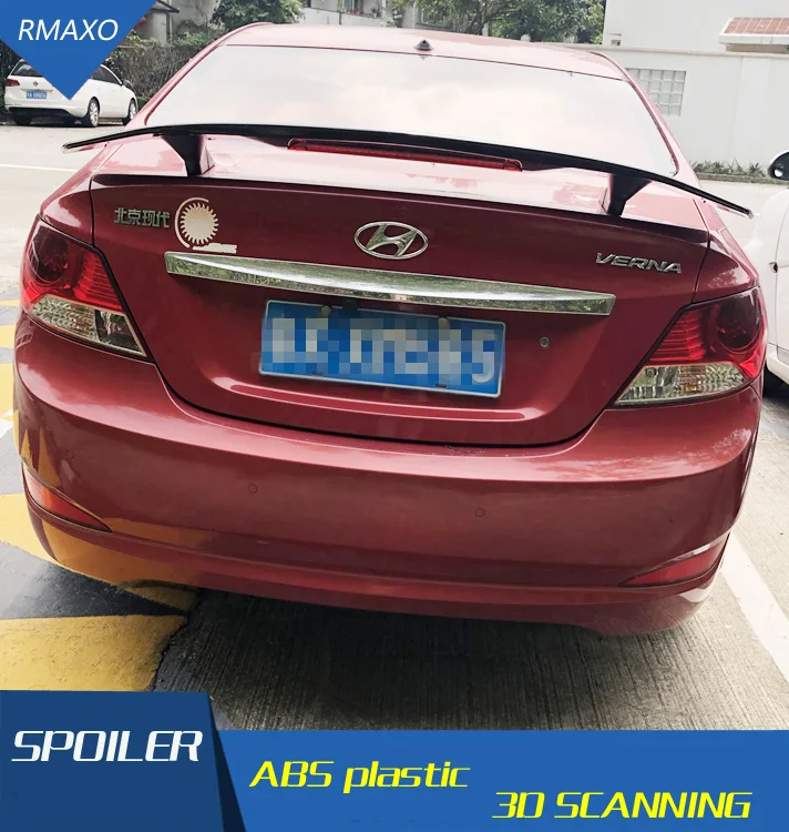 

For Accent Spoiler 2006-2015 For Hyundai Verna Spoiler TF High Quality ABS Material Car Rear Wing Primer Color Rear Spoiler
