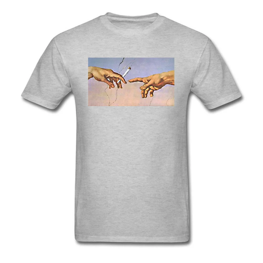 MICHELANGELO190618 Design Summer 100% Cotton Round Neck Men's Tops Shirt Printed Tee-Shirt Funky Short Sleeve T-shirts MICHELANGELO190618 grey