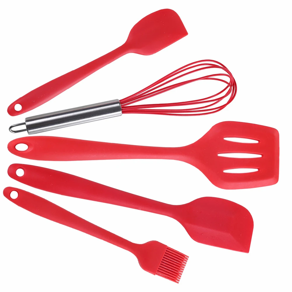 

5pcs/set Kitchen Baking Tool Set Silicone Cake Cream Scraper Butter Brush Mixer