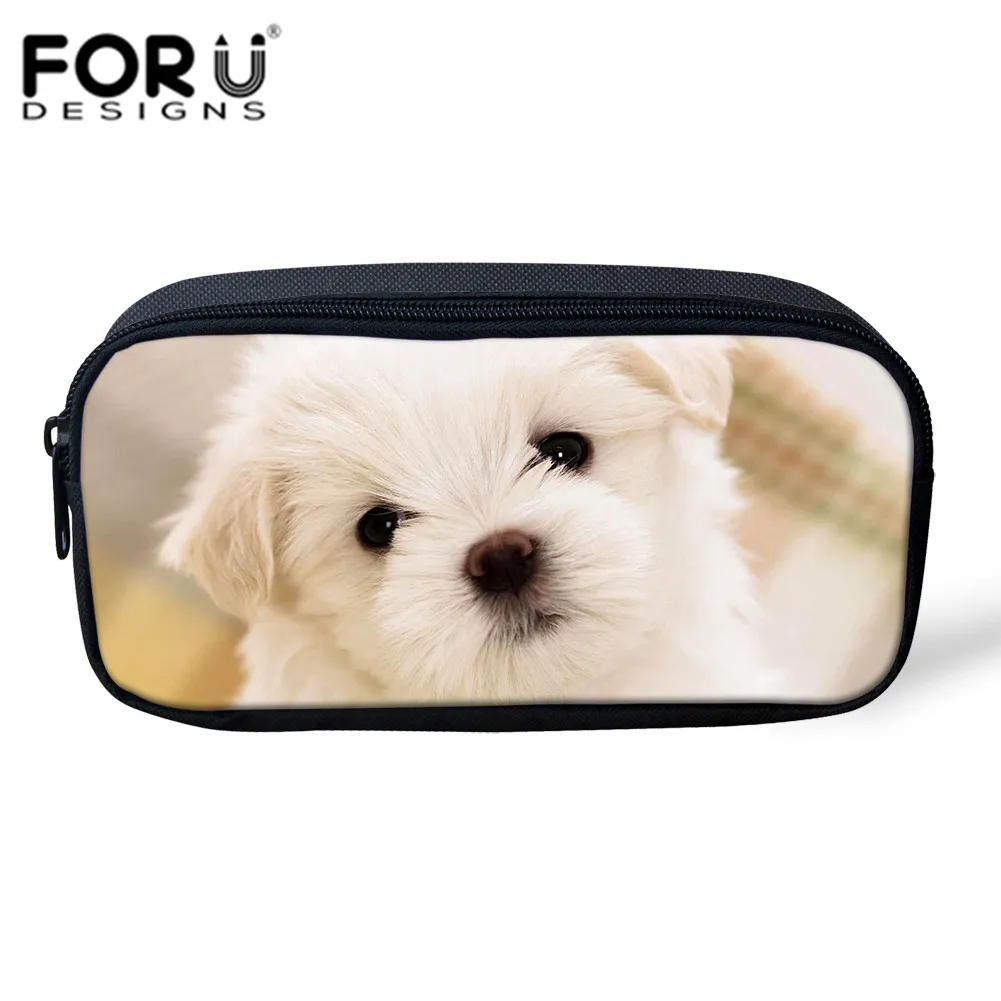 

FORUDESIGNS Women Make Up Bags Cosmetic Case Professional Cute Maltese Dog Beauty Wash Organizer Toiletry Storage Bag Pencil Bag