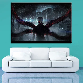 

Canvas Wall Art Pictures Home Decor For Living Room Framework 1 Piece/Pcs Tokyo Ghoul Kaneki Ken Painting HD Prints Anime Poster