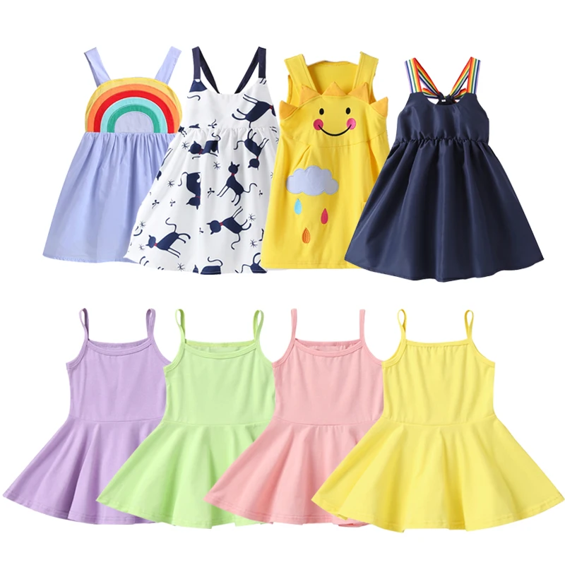 Г. летние платья для девочек элегантное детское платье принцессы милое Радужное платье на бретельках с рисунком кота для девочек от 2 до 8 лет, детская одежда