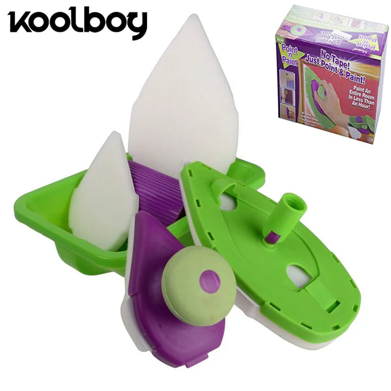 

Koolboy DIY Decorative Paint Roller Tray Tools Set Home Wall Painting Brush Easy Painting Roller Tray Handles Pad Sponge Set Kit