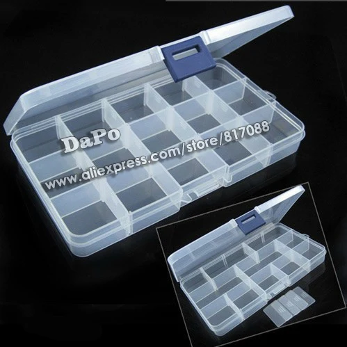 

2017 New Storage Case Box 15 Compartment for Nail Art Tips Sundeies Jewelry HZCX15