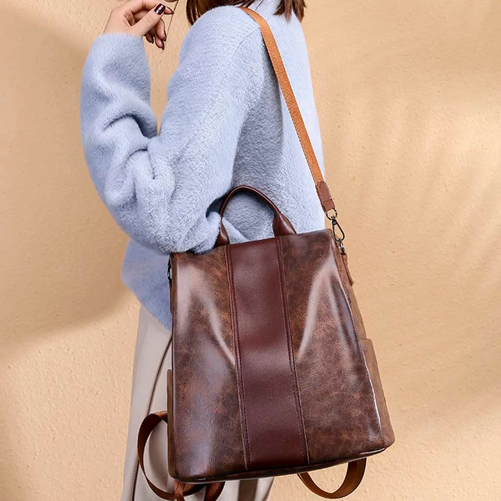 

Women's Fashion Solid Color Backpack Anti-Theft Bag Wild Shoulder Bag Waterproof Fashion solid color backpacks dropship May21