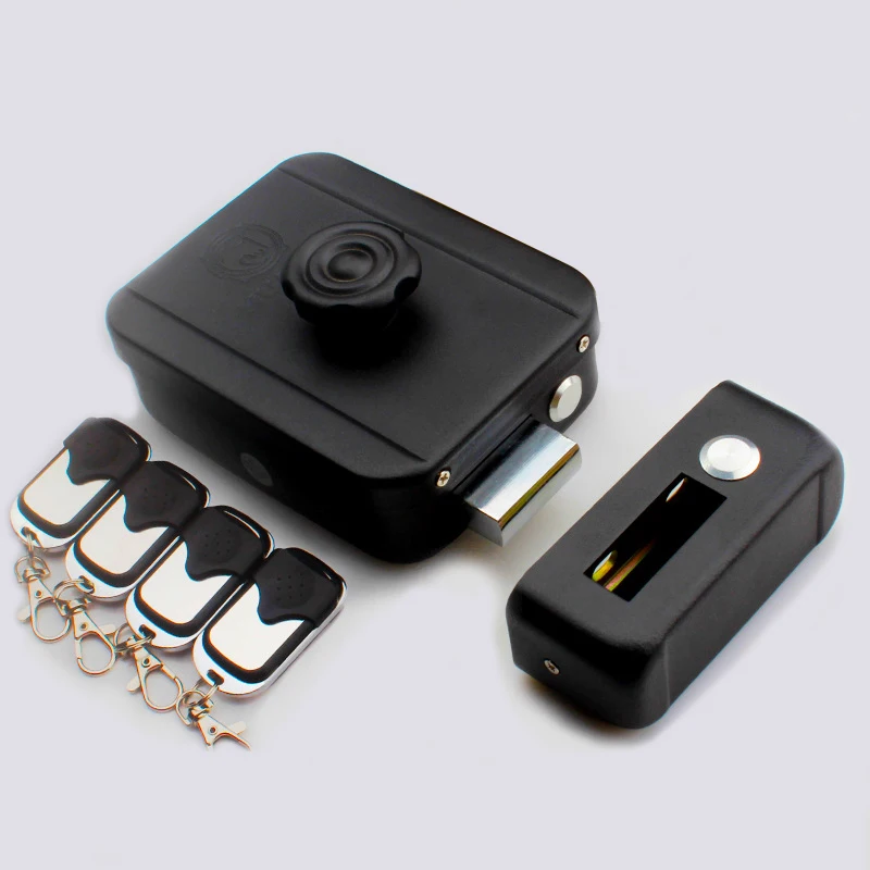 

DL1144 Security Keyless Smart Remote Door Locks Wireless Invisible Anti-theft Lock with 4 Remote Keys