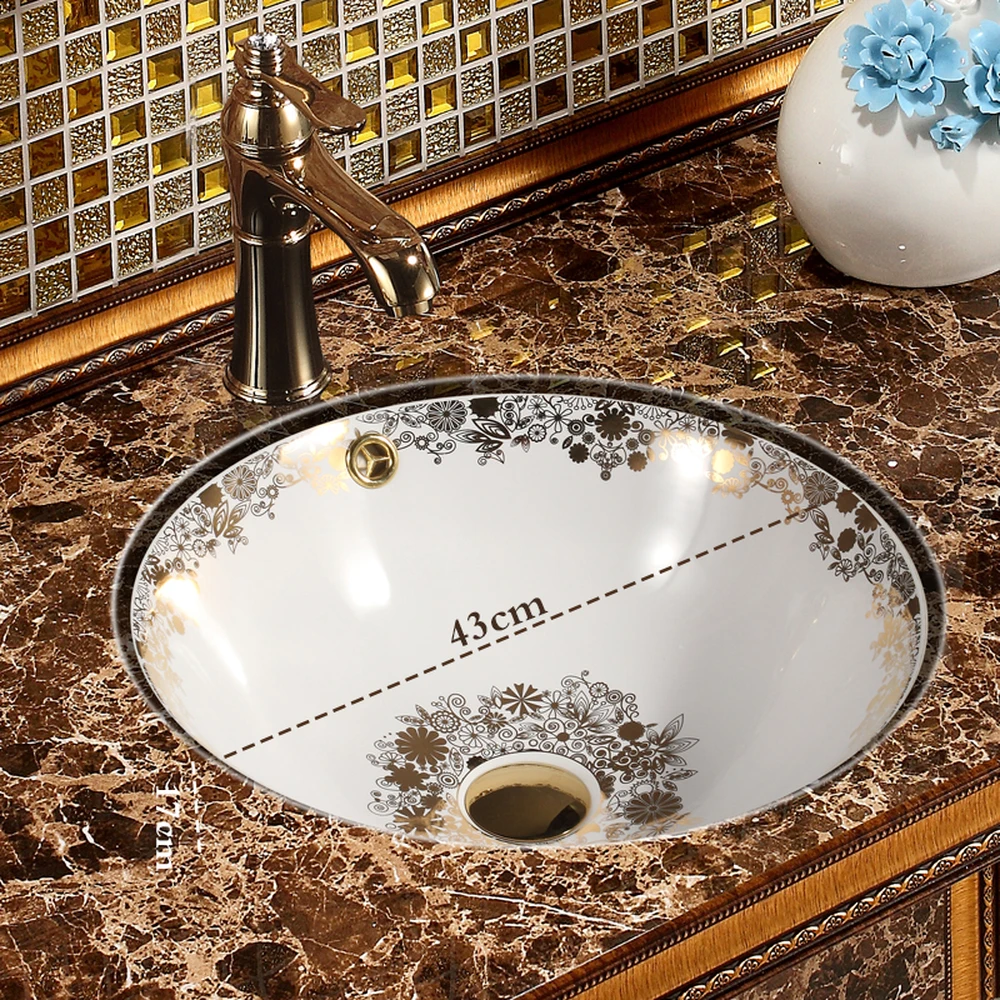 European Basin Faucet Copper Bathroom Basin Wash Basin Single Hole