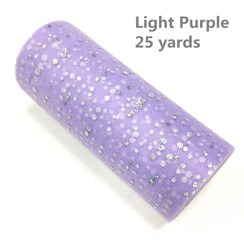 Light Purple 15 см, 25 ярдов, тюль, рулон, Блестящий тюль, ткань из органзы, рулон, свадебное украшение, для девочек, для дня рождения, вечеринки, принадлежности для детского душа - Цвет: Light Purple