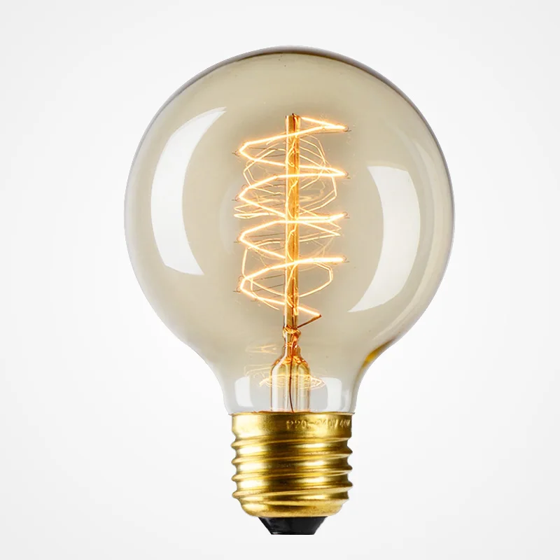 Spiral filaments Incandescent Light Lamp Bulb Fixtures Glass Edison
