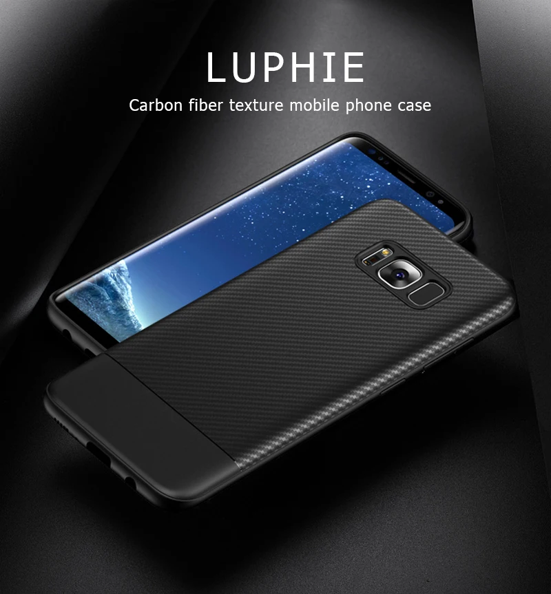 LUPHIE Luxury Case For Samsung Galaxy S9 S8 Plus Note 8 9 Carbon Fiber case cover  (1)