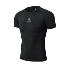 Мужская Спортивная футболка с коротким рукавом высокая эластичность быстросохнущая дышащая впитывающая пот одежда для фитнеса nznx