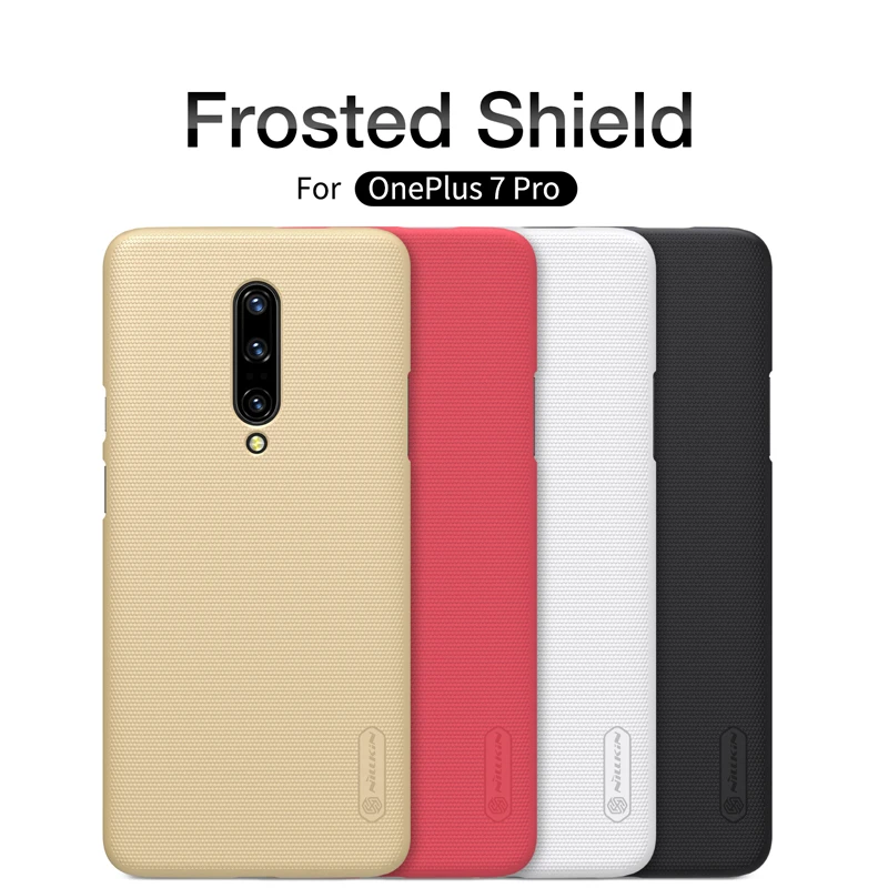 

For OnePlus 7 Pro Original NILLKIN Matte Frosted Shield Back Cover For One Plus 7 Pro Case with phone holder For OnePlus 7 pro