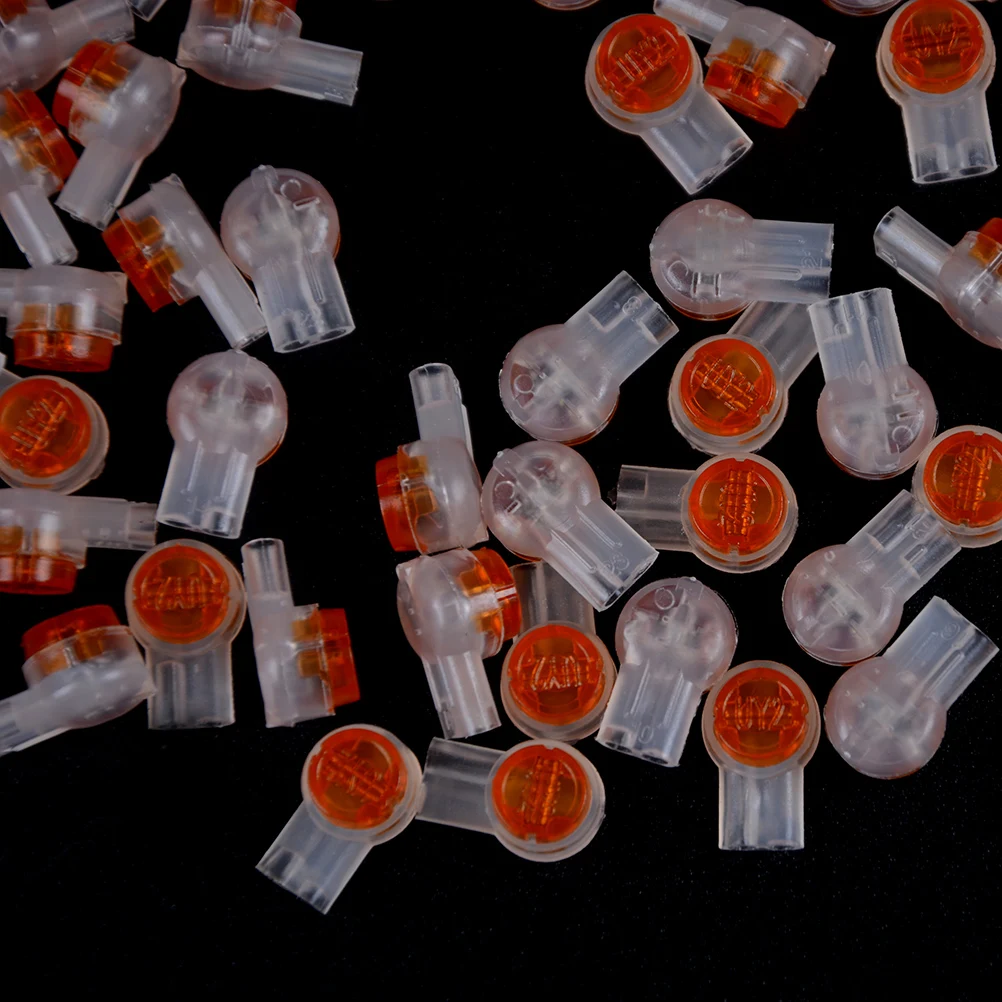 

quick connector 100Pcs Terminal For Telephone Network Line Connection UY2 K2 orange Connector Grease Filling Butt Wire Line