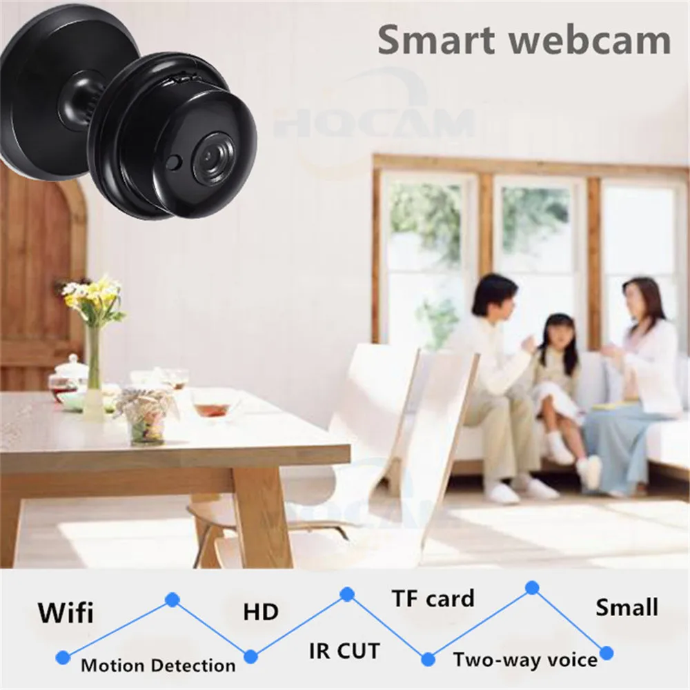 HQCAM 960 P широкоугольный панорамный мини Беспроводной Камера Wi-Fi двусторонний голосовой Indoor IR-CUT Ночное видение охранных IP Камера Wi-Fi