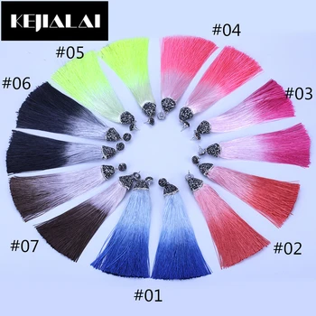 

KEJIALAI 7 Colors Long Tassel Earrings for Women Bohemian Style Ethnic Jewelry Accessories Dangle Drop Earrings Rhinestone Charm