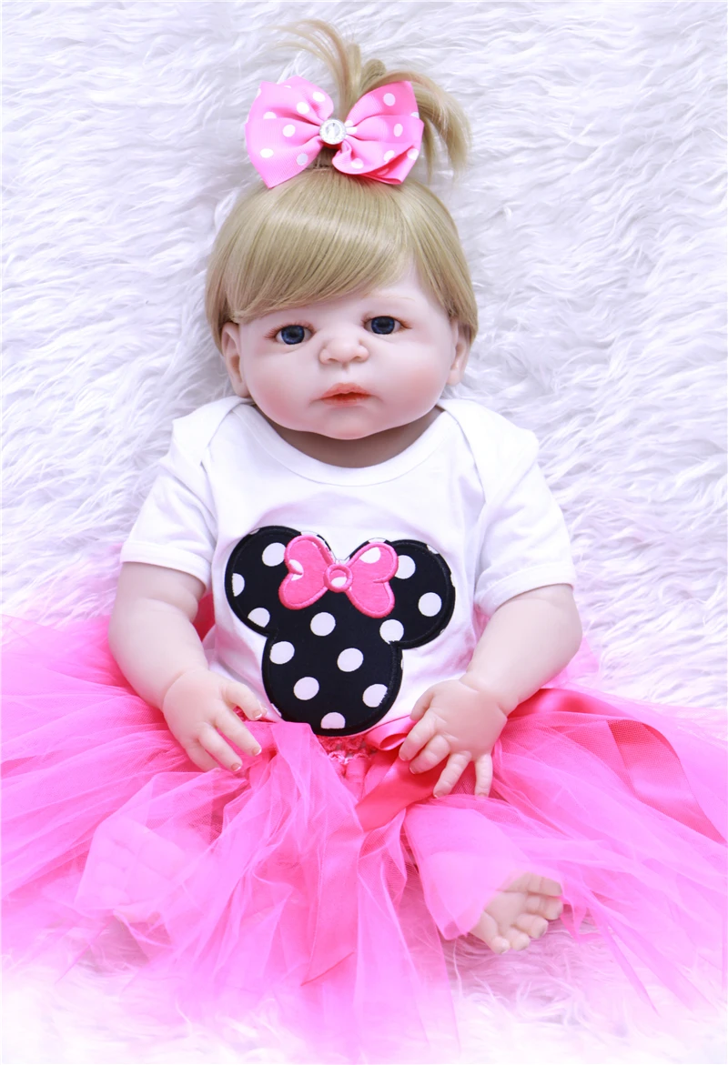 DollMai bebes reborn blonde куклы c волосами полностью силиконовые куклы reborn baby игрушки для детей bebes boneca Возрожденный силикон completa