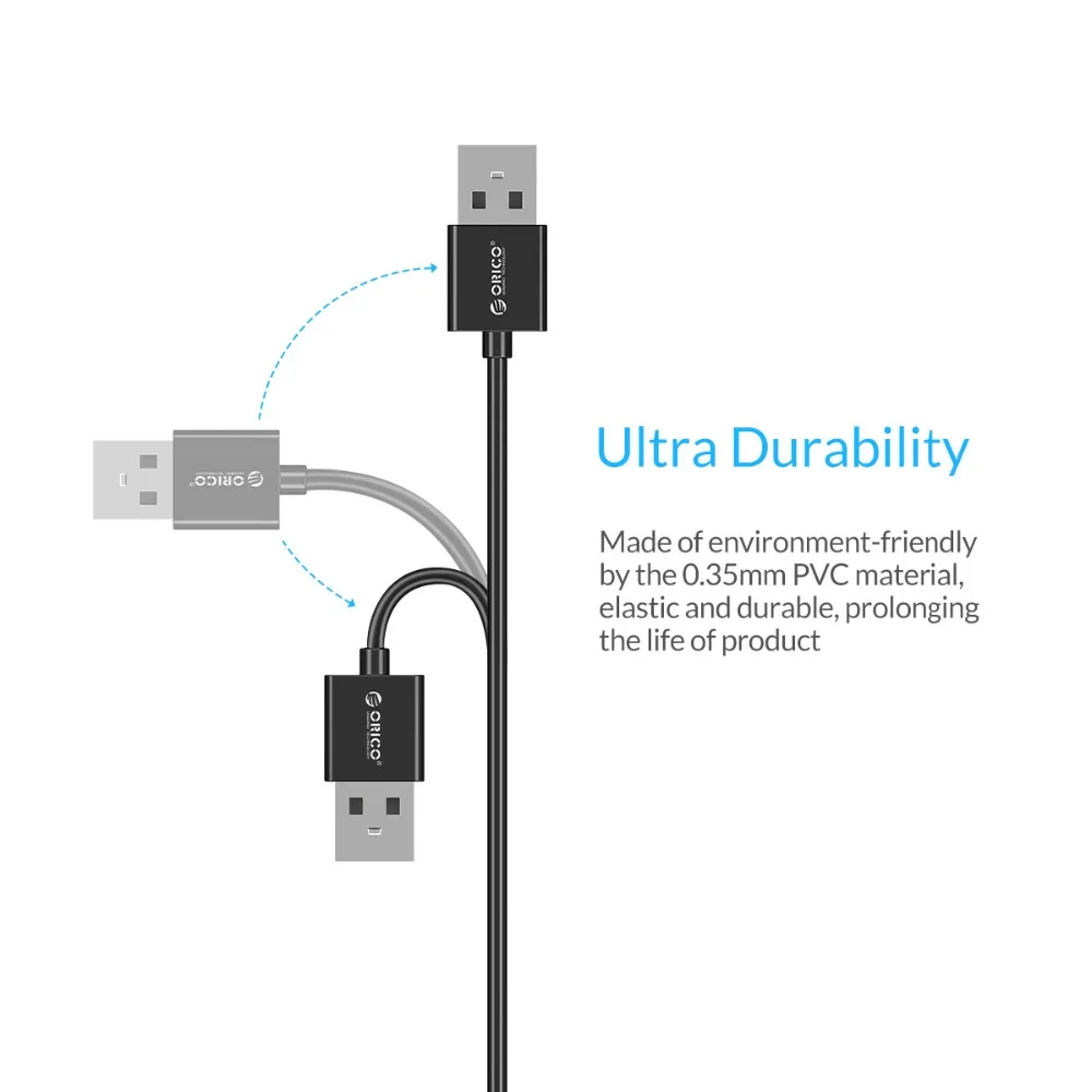 ORICO ADC-S4 5 unids/lote Micro USB 2,0 Cable de datos de carga para teléfonos inteligentes 30 cm * 5-negro/blanco