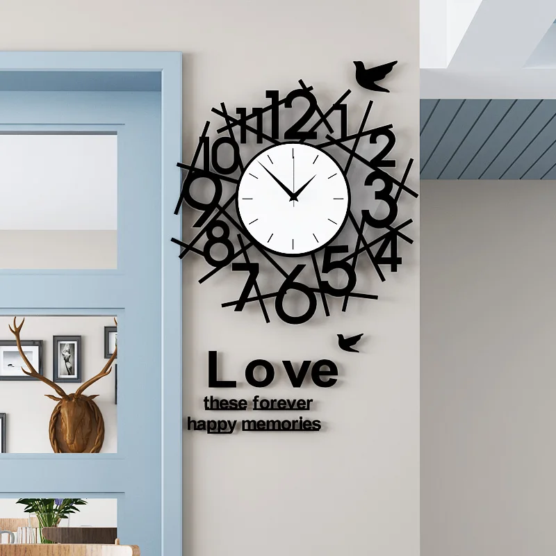 

Geometric MEISD Original Design Large Wall Clock Modern Design 3D Silent Home Decor Metal Pointer Hanging ClocksFree Shipping