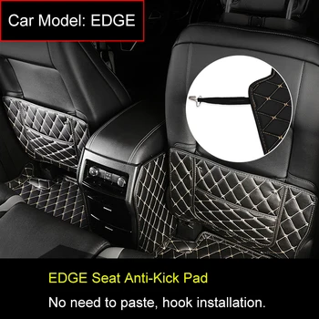 

QHCP Leather Material Auto Seat Anti Kick Mat Back Row Armrest Box Anti-kick Pad For Ford Edge 4th Generation Interior Accessory
