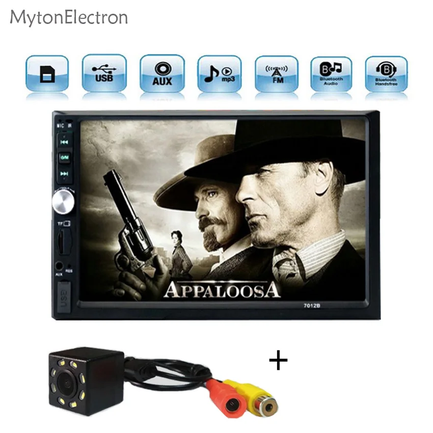 8 LED Car Rear Night Backup Reverse camera + 2 DIN Bluetooth Audio 7&quot Touch screen Radio Dash Stereo MP3 MP5 Player USB TF AUX |